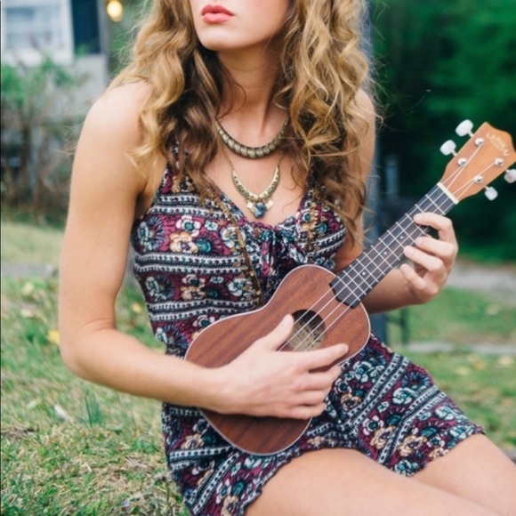 American Eagle Floral Print Beaded Sequence Romper - Picture 1 of 10